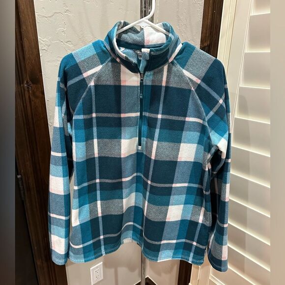 Eddie Bauer Plaid 1/4 Zip Fleece Pullover - Picture 2 of 5